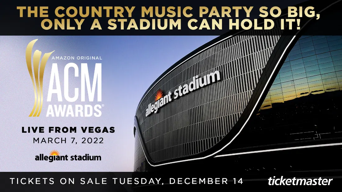 Ticket On-Sale Announced for the 57th Academy of Country Music Awards, Live from Allegiant Stadium in Las Vegas on March 7 Exclusively on Prime Video